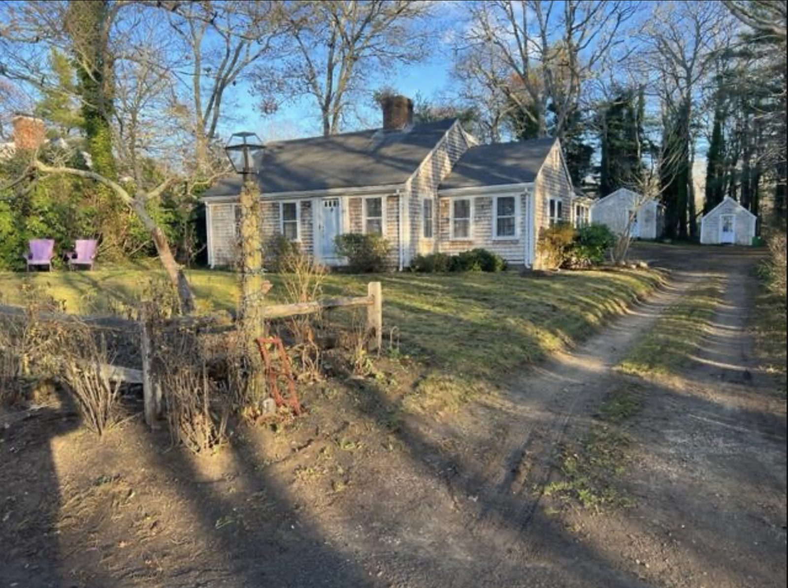 Cape Cod property and driveway before work