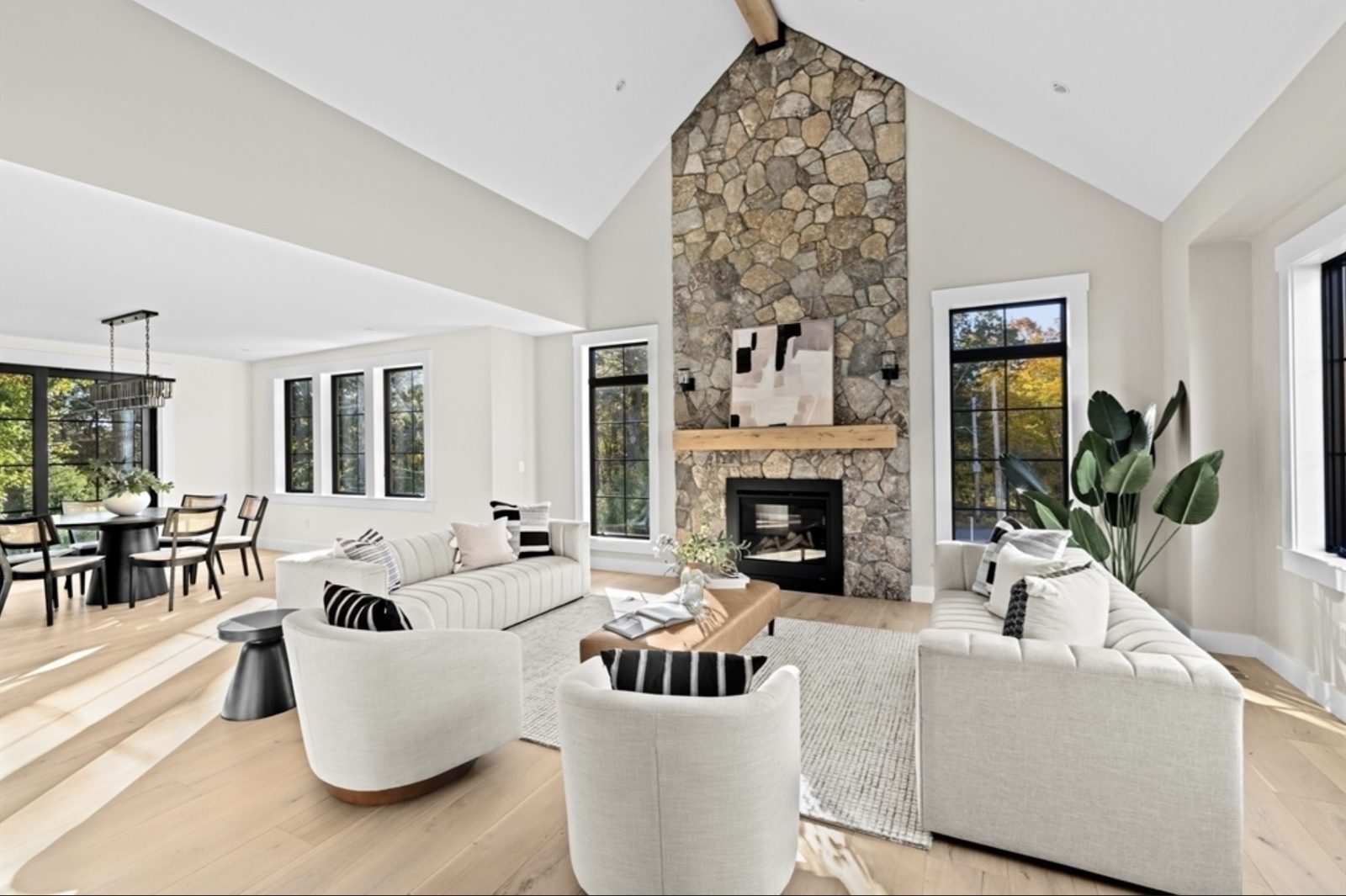 Great Room & Stone Fireplace