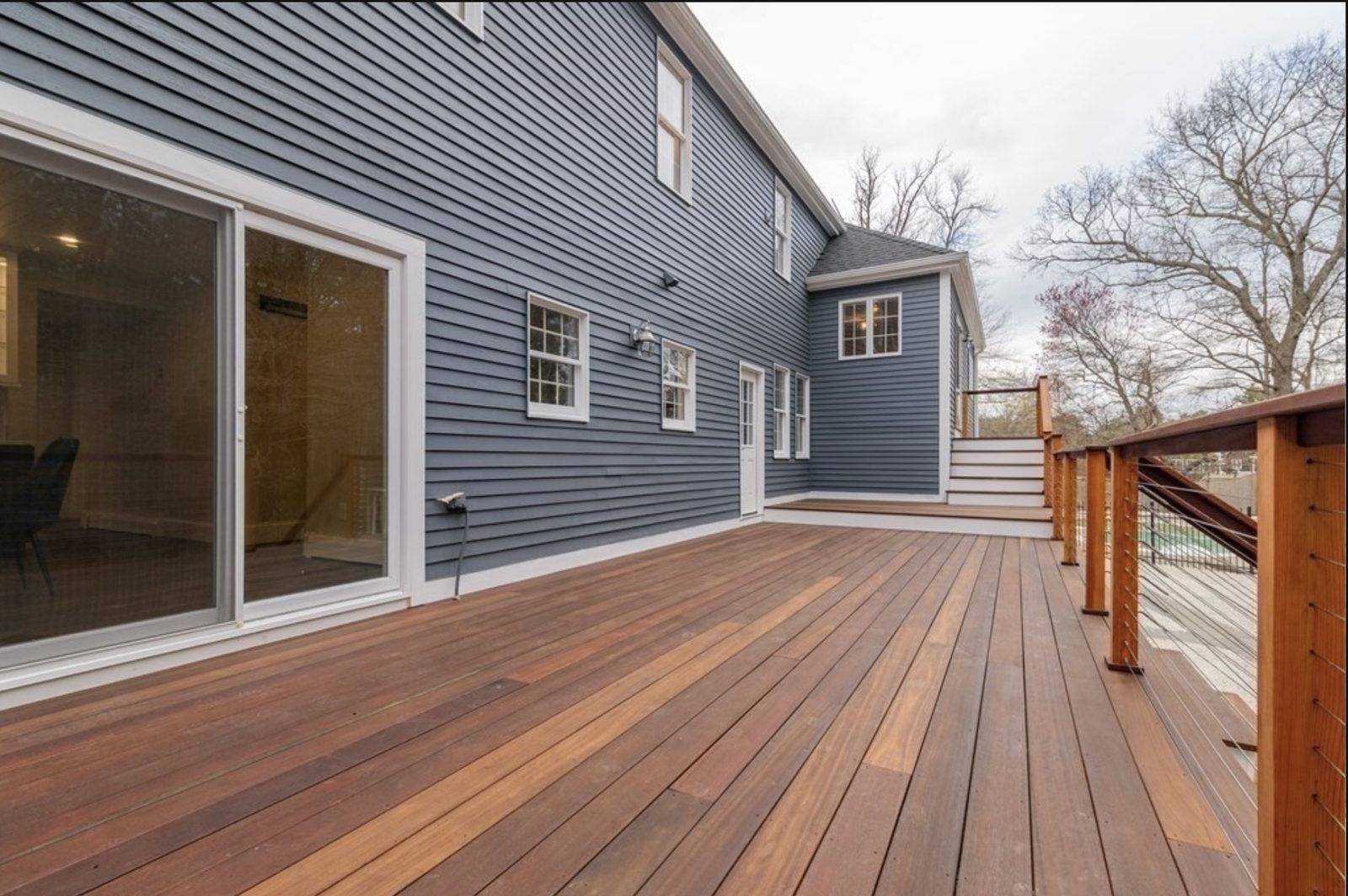 Hardwood Deck with Cable Railing