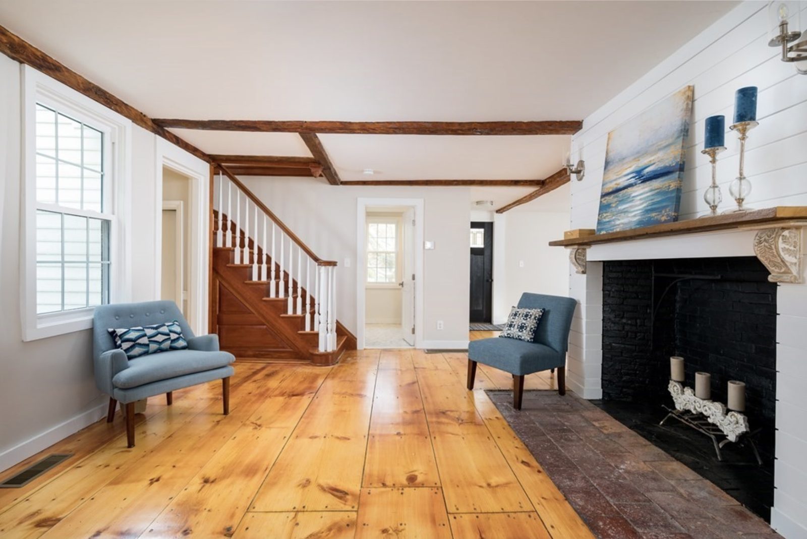Historic Living Room with Exposed Beams