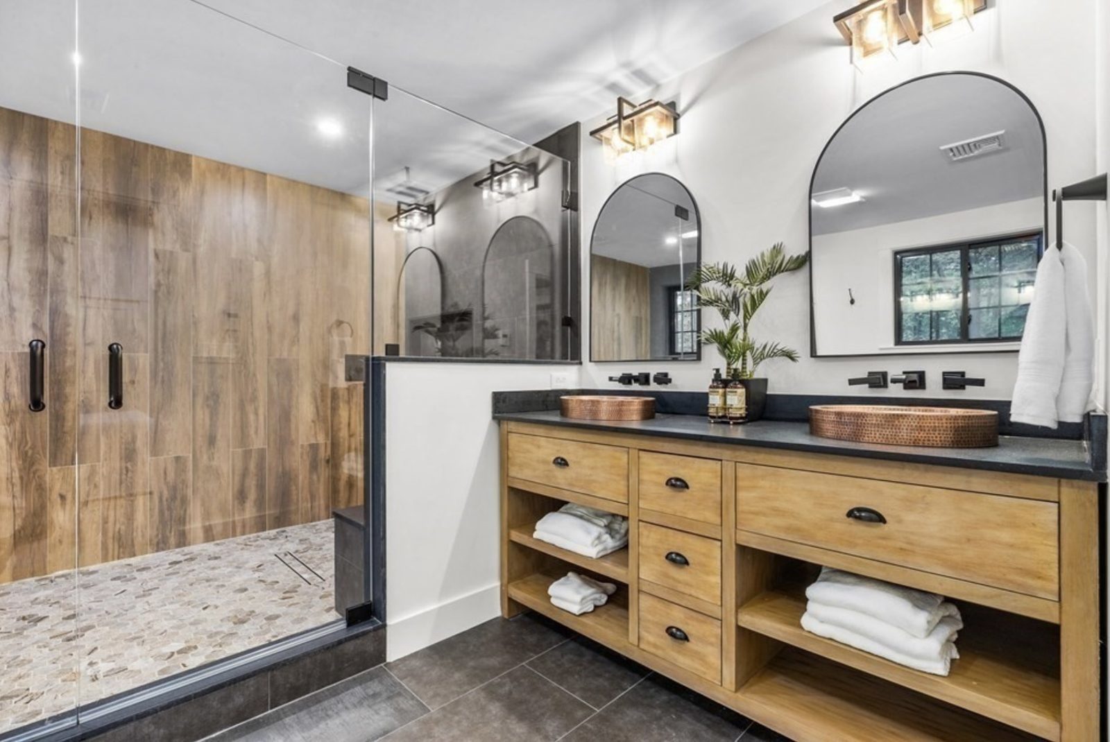 Master Bath — Copper Vessel Sinks
