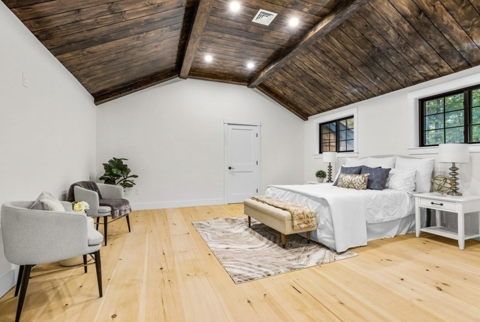 Master Bedroom — Vaulted Wood Ceiling